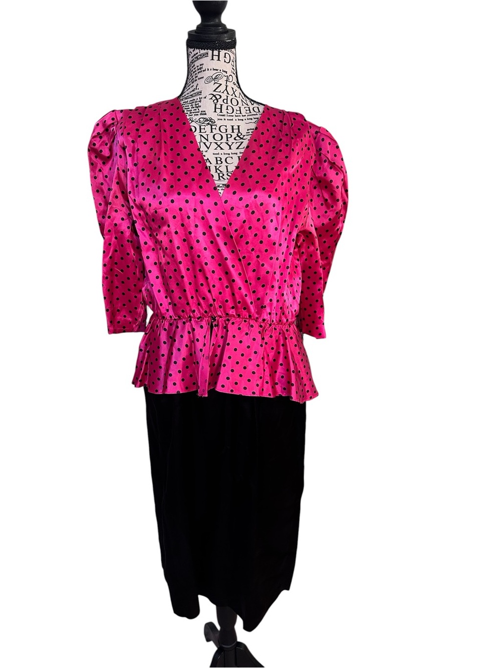 Vintage Tina Barrie Pink Polka Dot Dress